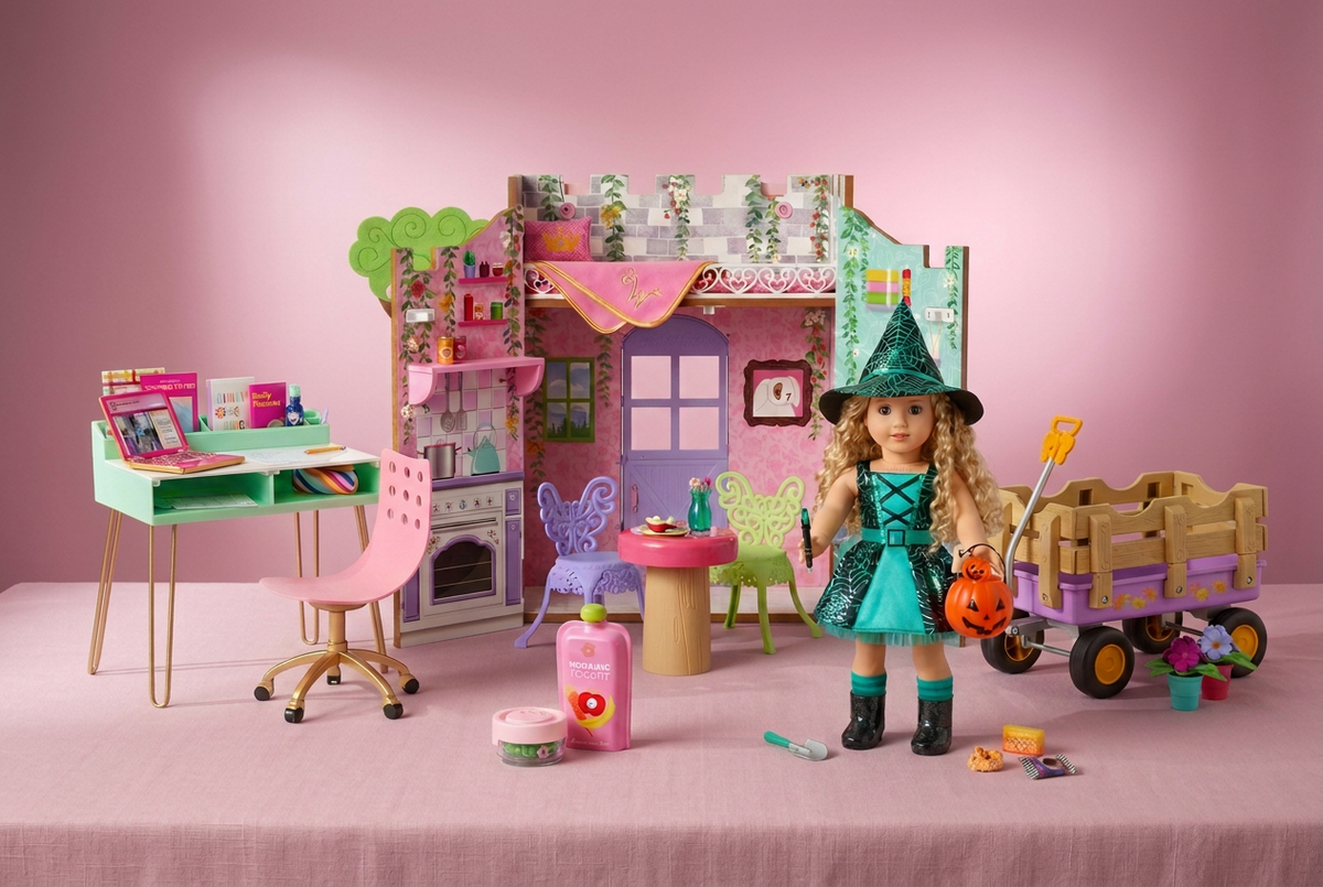 American Girl Accessories 玫瑰粉背景版本