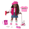 Truly Me™ 18-inch Doll #127, Puppy, Mini Backpack & Accessories AG™ Star Squad Bundle