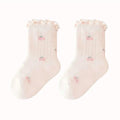 Ruffle Floral Short Socks