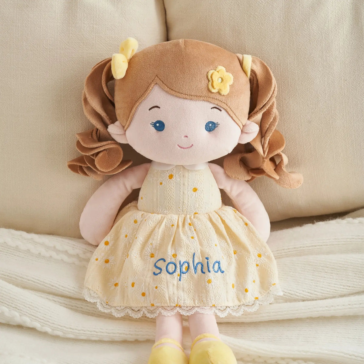 Leyadoll Soft Plush Embroidered Leya Doll, My First Baby Doll