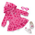 Pink Hearts Hoodie Dress for 18-inch Dolls