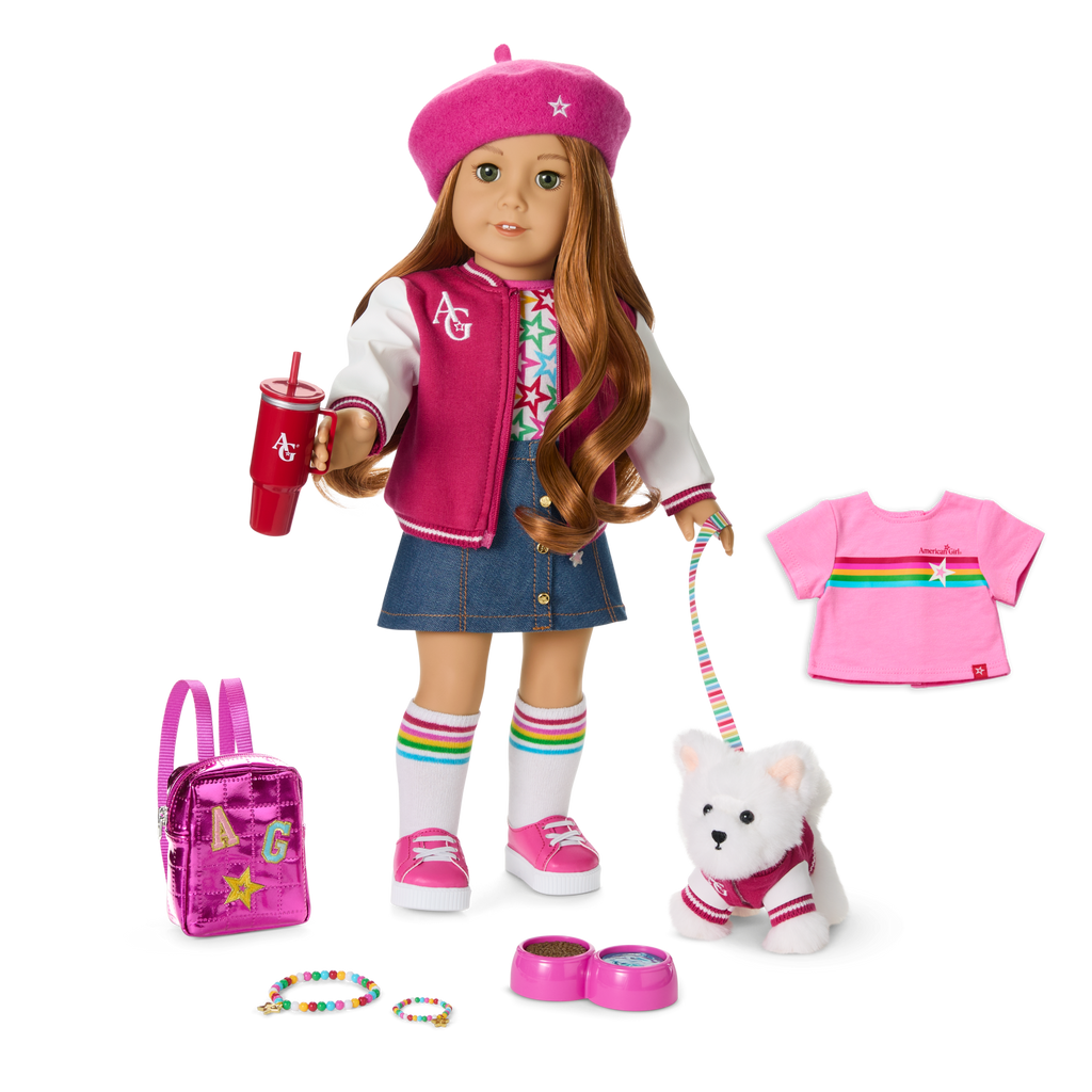 Truly Me™ 18-inch Doll #103, Puppy, Mini Backpack & Accessories AG™ Star Squad Bundle