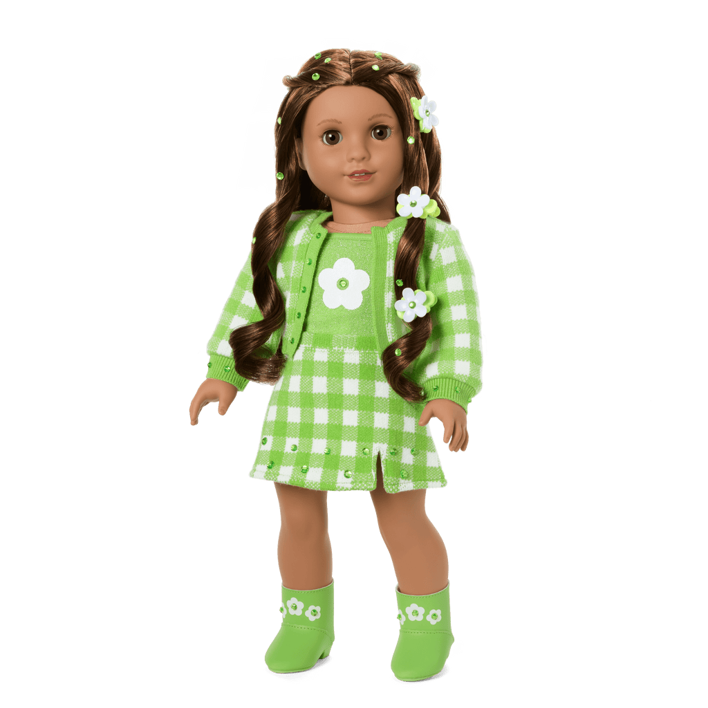 August Peridot Glow Outfit for 18-inch Dolls