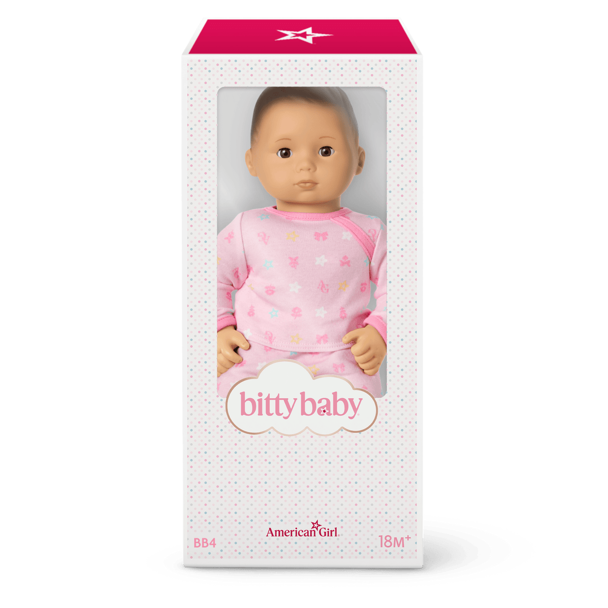 Bitty Baby® Doll #4 with black hair in Pastel Pink