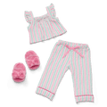 Raquel's™ Coastal Stripes Pajamas for 18-inch Dolls (Girl of the Year™ 2026)