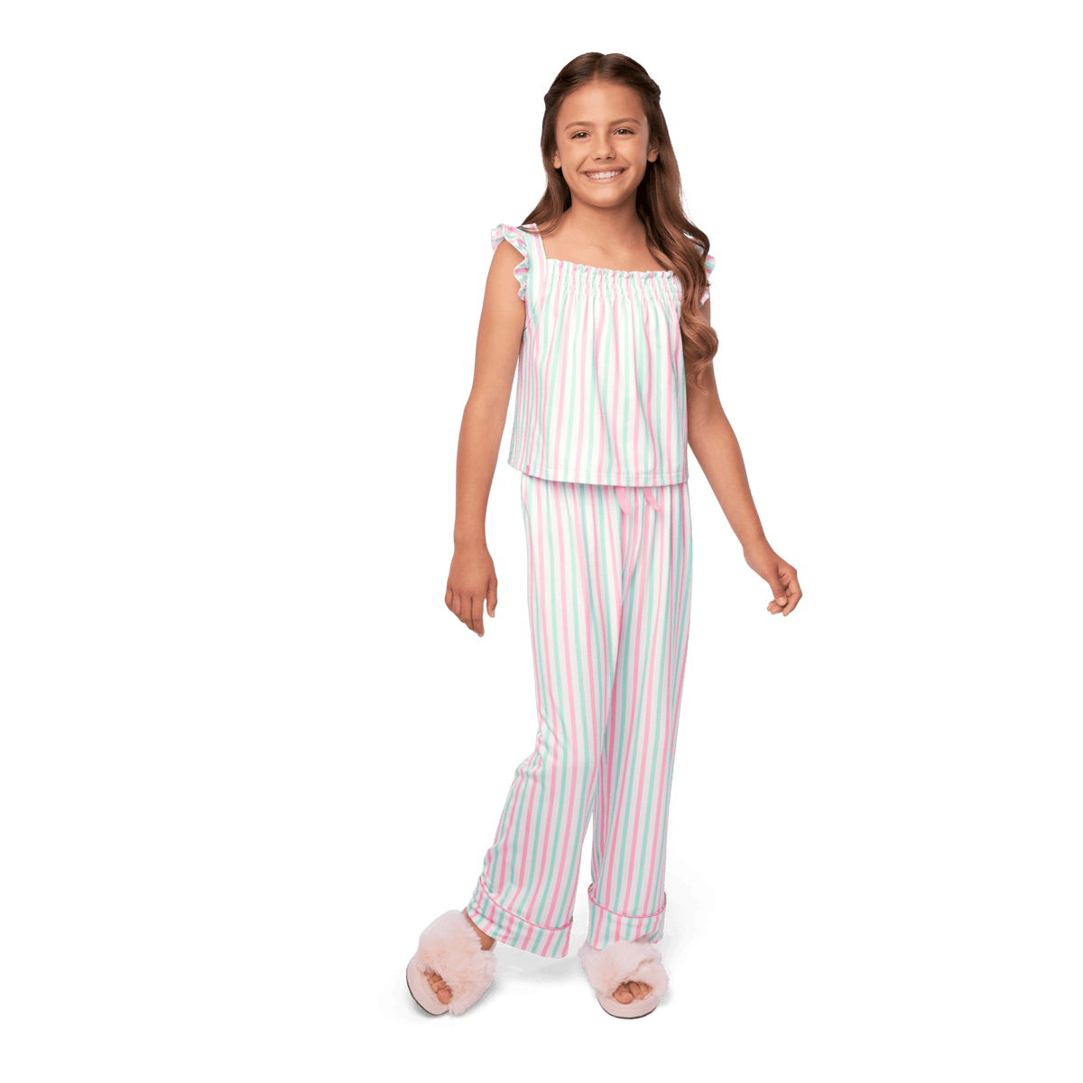 Raquel’s™ Coastal Stripes Pajamas for Girls & 18-inch Dolls