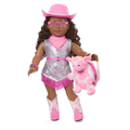 Glam Pink Cowgirl Outfit & Pink Spotted Cow Backpack & Accessory Set  Bundle