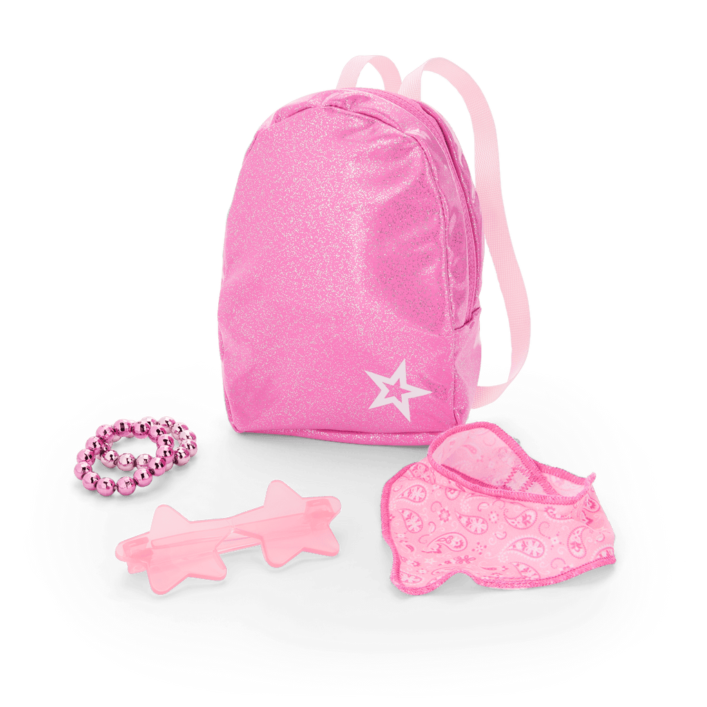 Glam Pink Cowgirl Outfit & Pink Spotted Cow Backpack & Accessory Set  Bundle