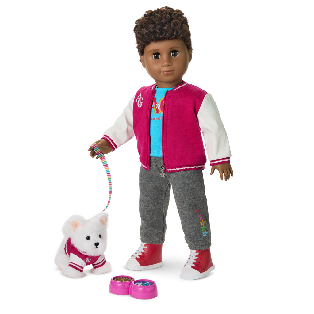 Truly Me™ 18-inch Doll #113 with curly dark-brown hair