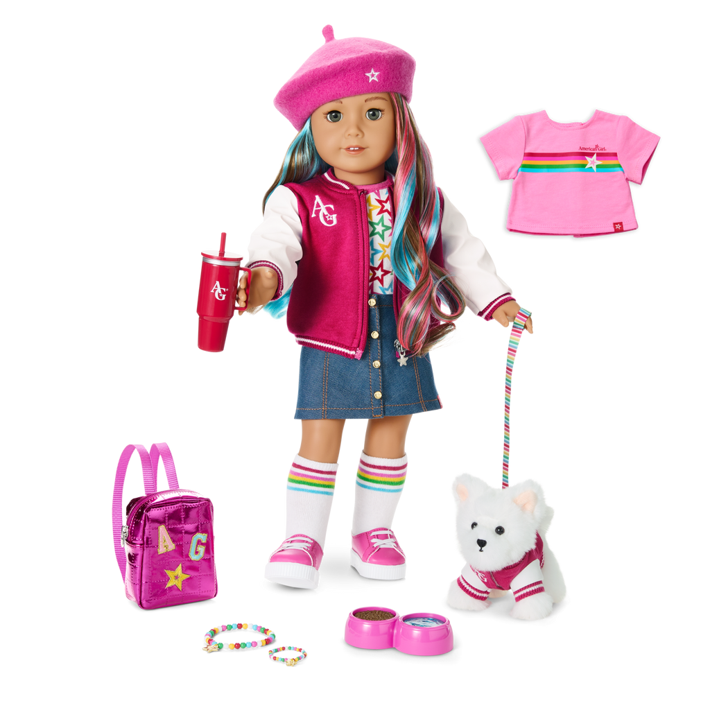 Truly Me™ 18-inch Doll #101, Puppy, Mini Backpack & Accessories AG™ Star Squad Bundle