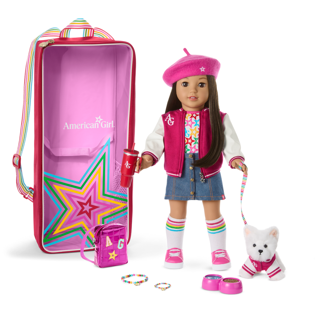 Truly Me™ 18-inch Doll #124, Accessories, Puppy & Doll Carrier