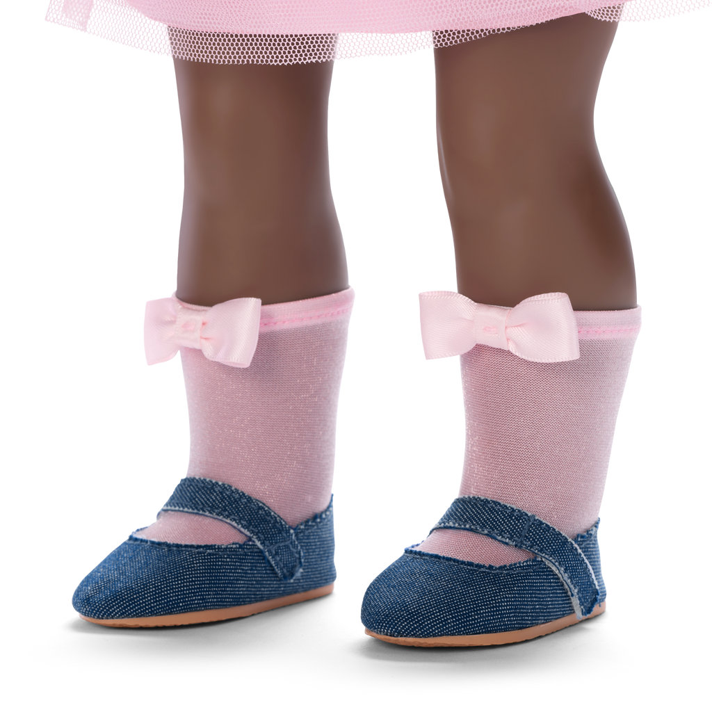 AG™ x Harlem’s Fashion Row Cherry Blossom Couture Buttoned-Up Bows Top & Skirt for 18-inch Dolls