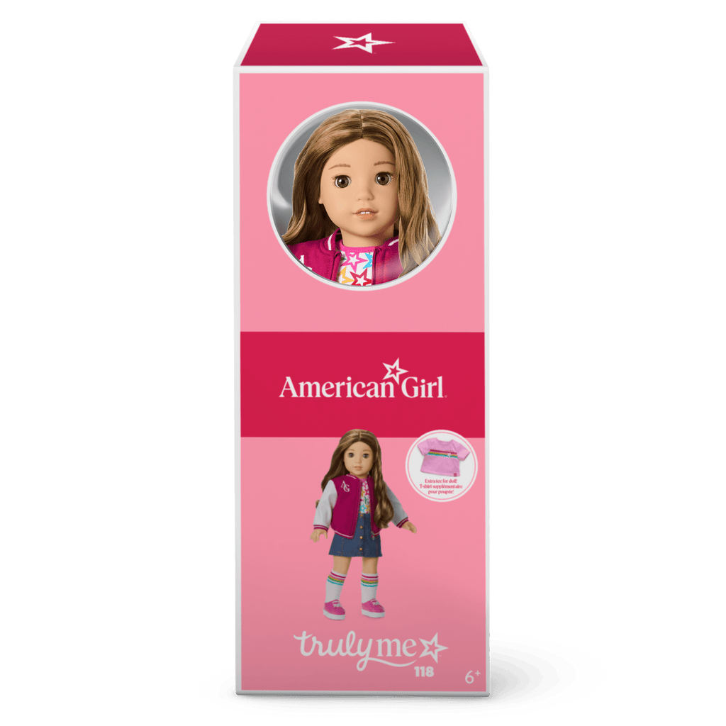 Truly Me™ 18-inch Doll #118 with curly caramel hair