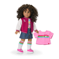 Truly Me™ 18-inch Doll #132 with curly dark-brown hair