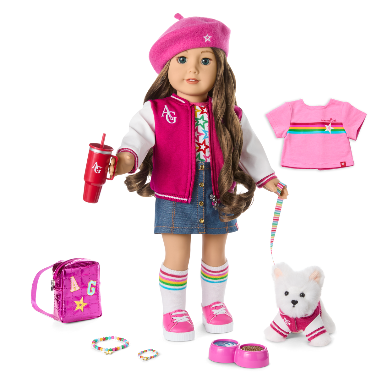 Truly Me™ 18-inch Doll #126, Puppy, Mini Backpack & Accessories AG™ Star Squad Bundle