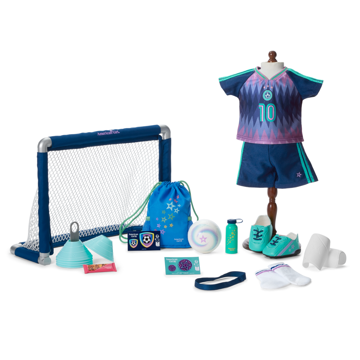 Daisy Davenport’s™ Soccer Net Set & Uniform Bundle for 18-inch Dolls (Girl of the Year™ 2027)