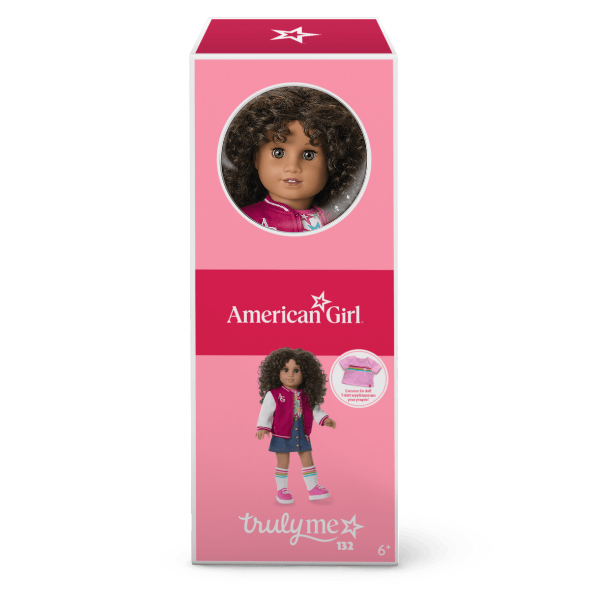 Truly Me™ 18-inch Doll #132 with curly dark-brown hair