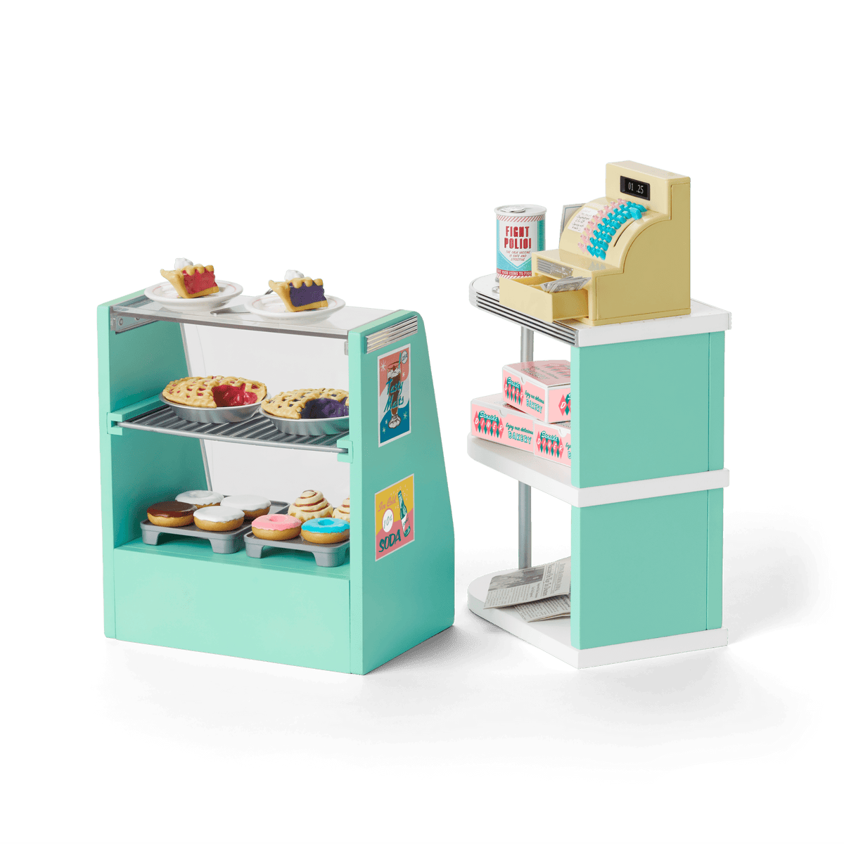 Maryellen’s™ Seaside Diner Bakery Case for 18-inch Dolls (Historical Characters)