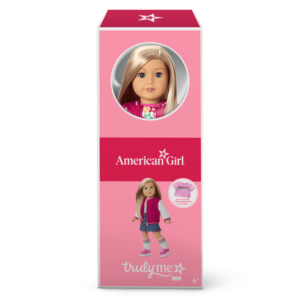 Truly Me™ 18-inch Doll #100 with straight layered blonde hair
