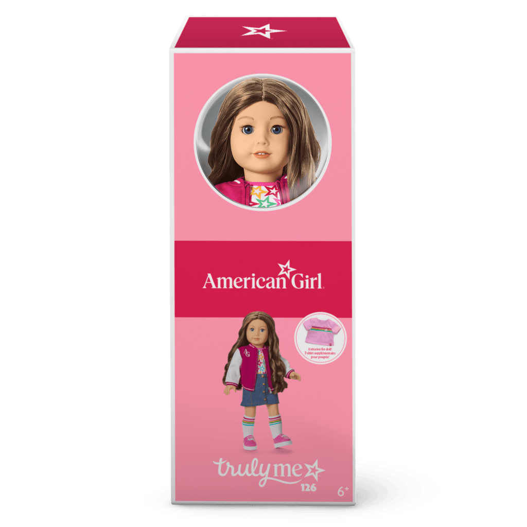 Truly Me™ 18-inch Doll #126 with wavy brown hair