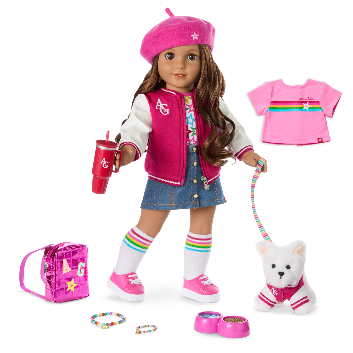Truly Me™ 18-inch Doll #117, Puppy, Mini Backpack & Accessories AG™ Star Squad Bundle