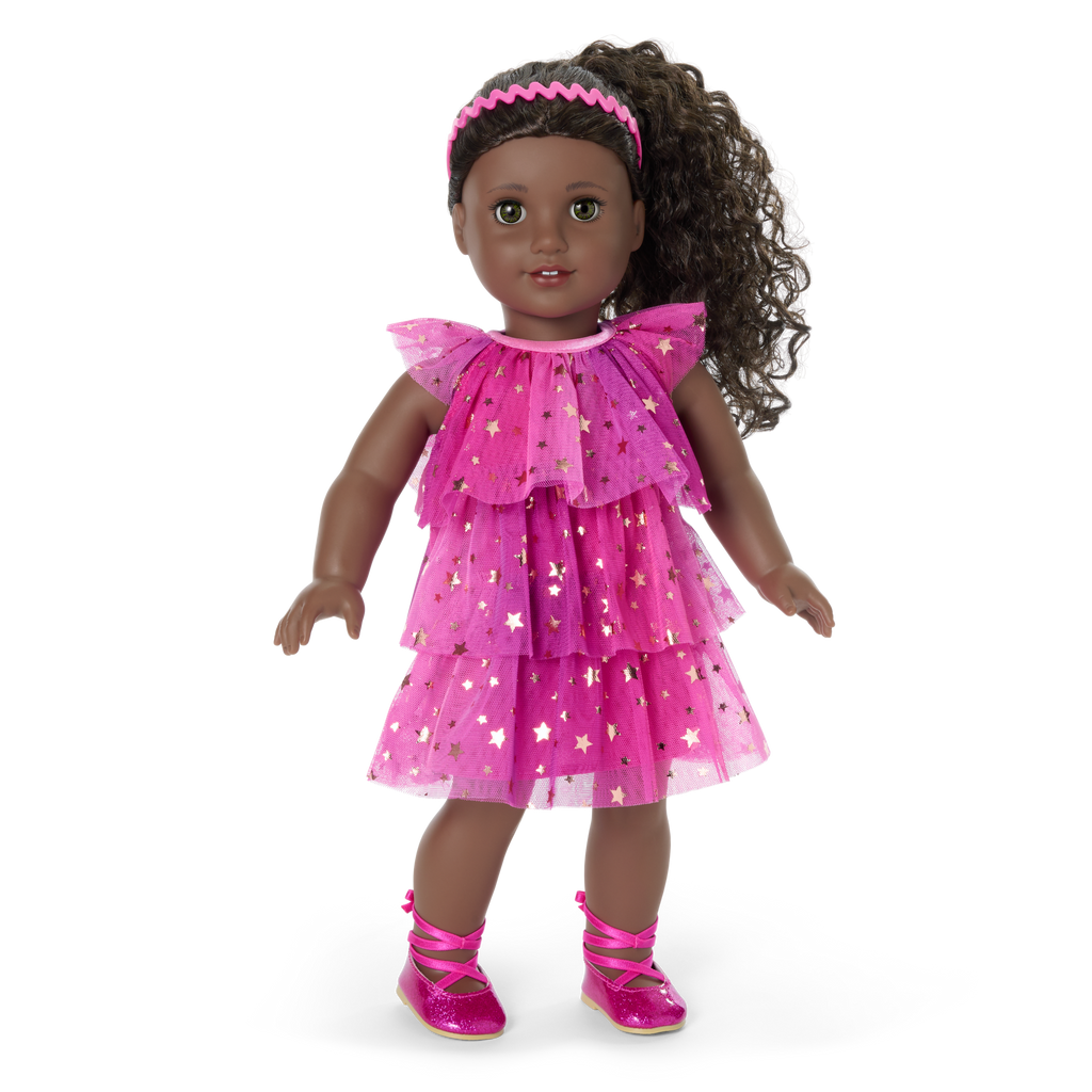 Pink Party-Ready Dress & Party Accessories for 18-inch Dolls