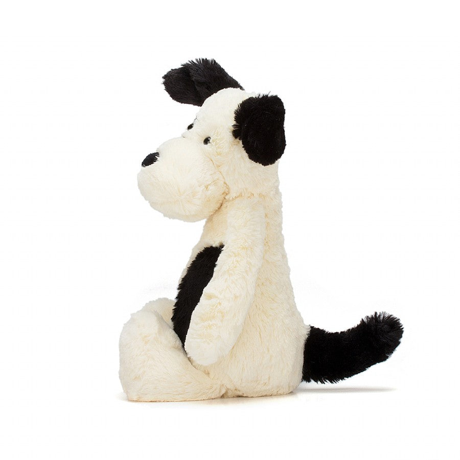 Jellycat Bashful Black & Cream Rufferty Puppy Little (Small) 18cm