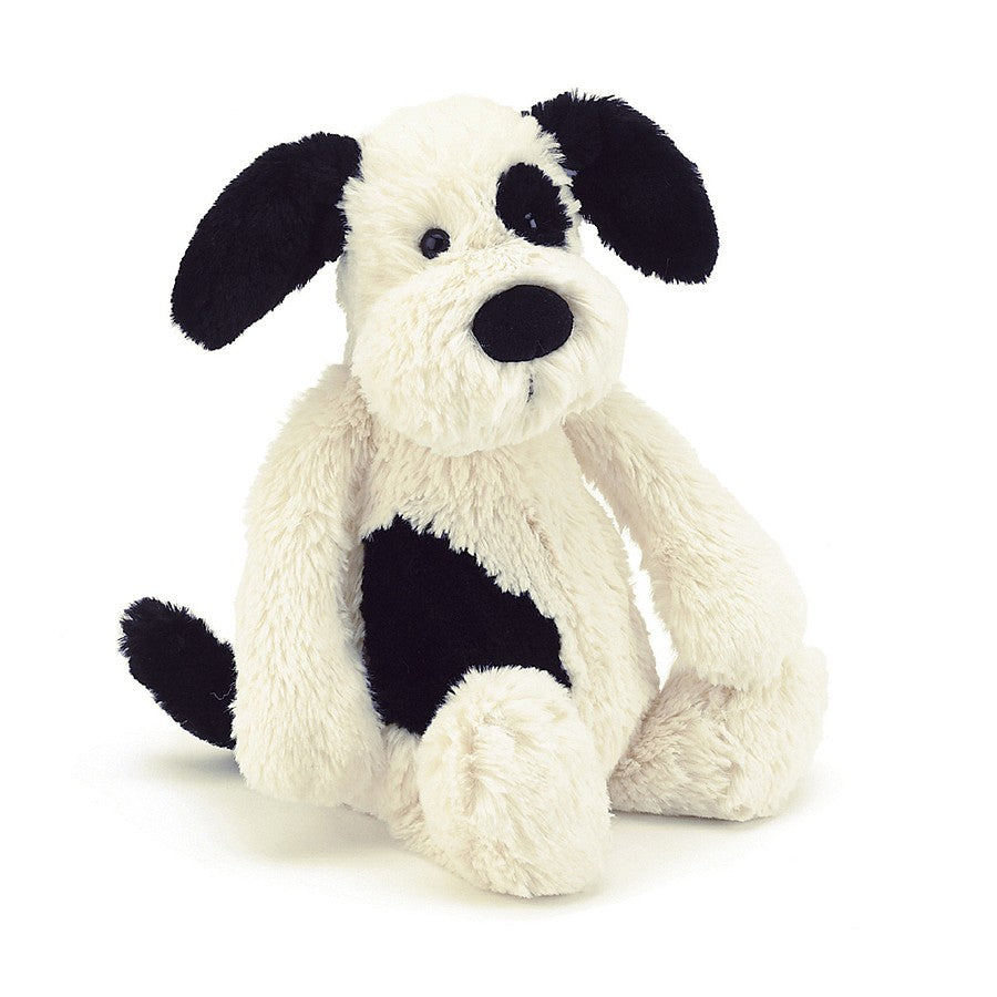 Jellycat Bashful Black & Cream Rufferty Puppy Little (Small) 18cm
