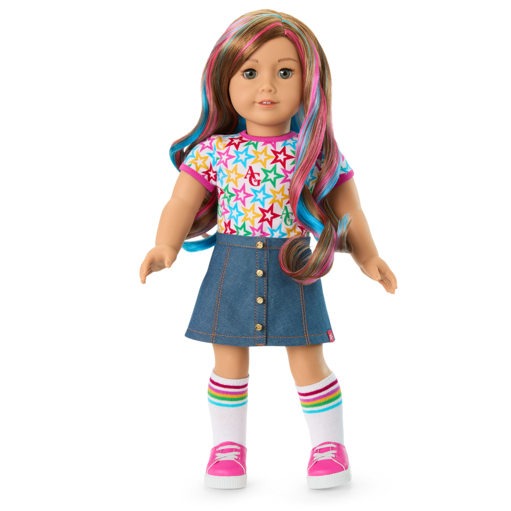 Truly Me™ 18-inch Doll #101 with wavy caramel hair