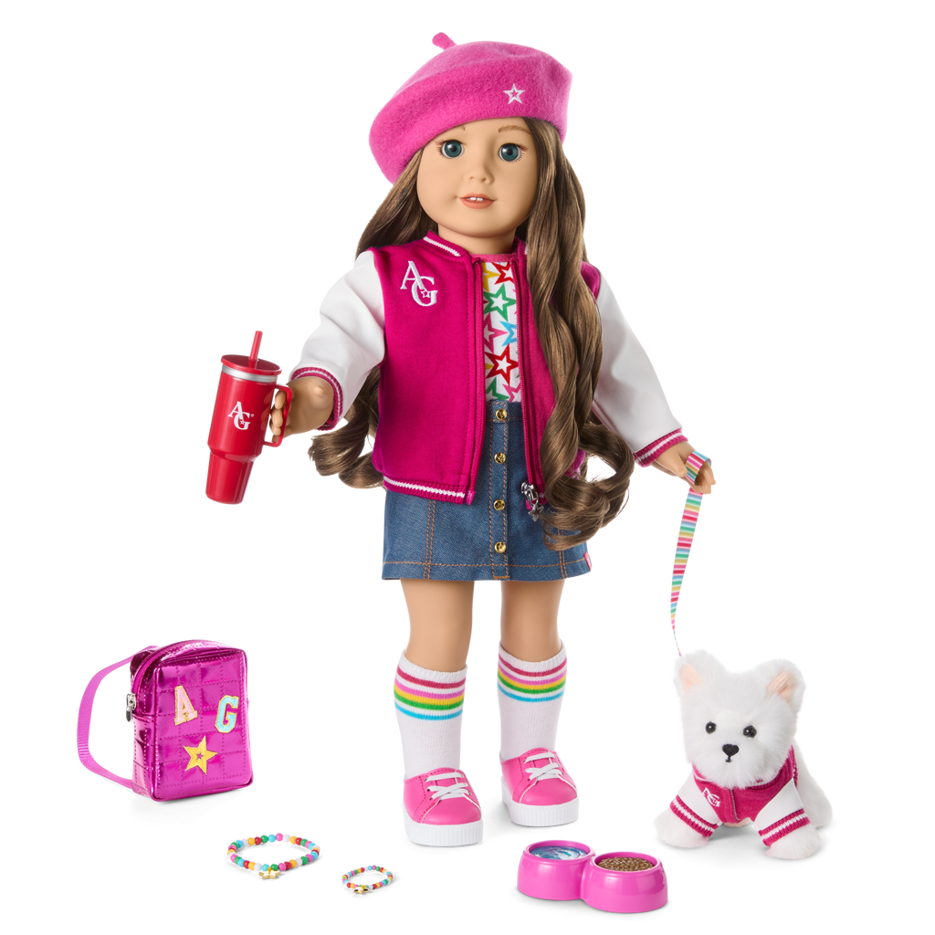 Truly Me™ 18-inch Doll #126 with wavy brown hair