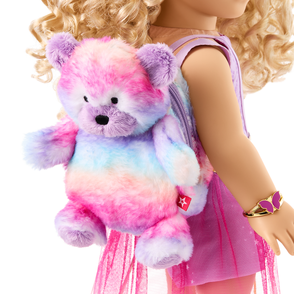 Glam Sparkly Concert Outfit & Colorful Teddy Bear Backpack & Accessory Set Bundle