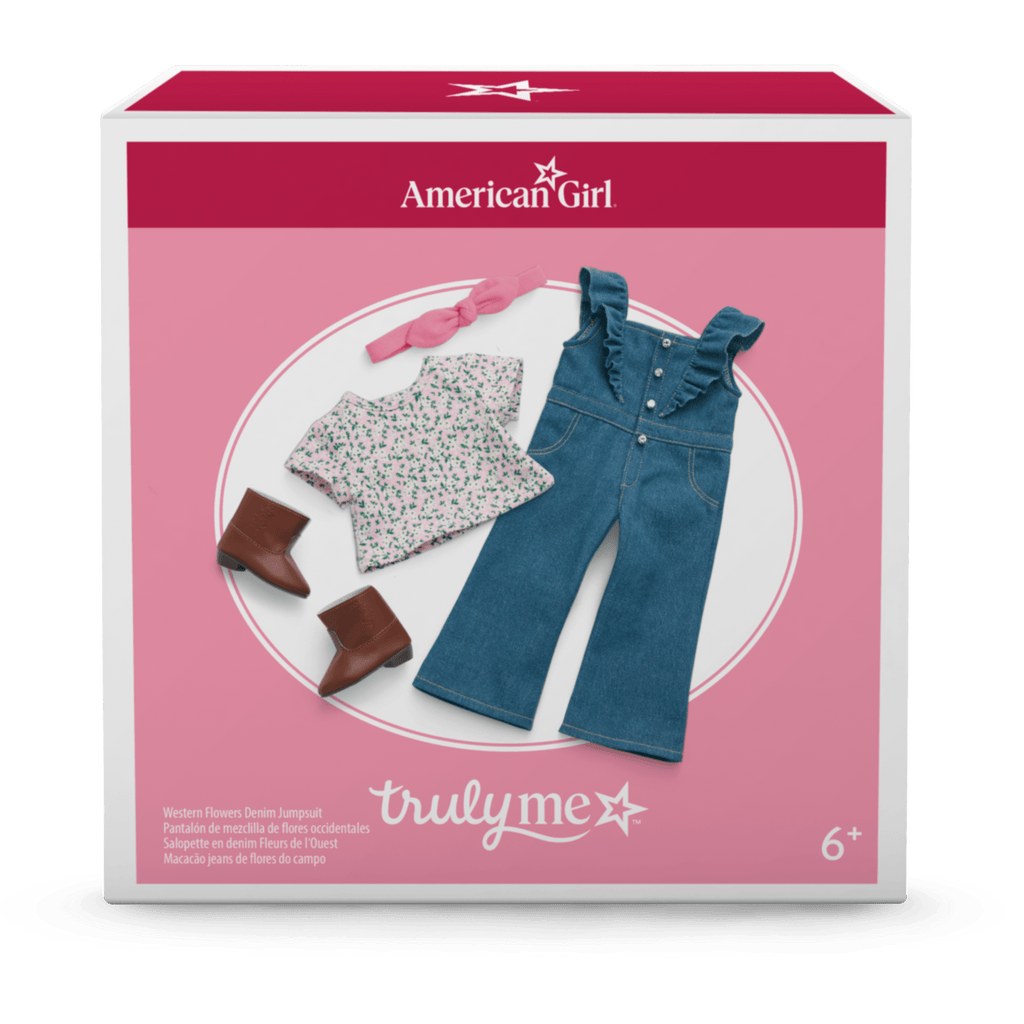 Western Flowers Denim Jumpsuit for 18-inch Dolls