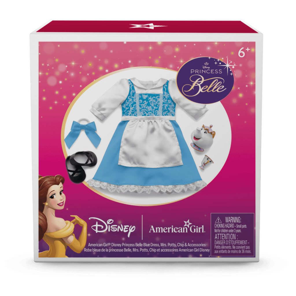 American Girl® Disney Princess Belle Blue Dress, Mrs. Potts, Chip & Accessories for 18-inch Dolls
