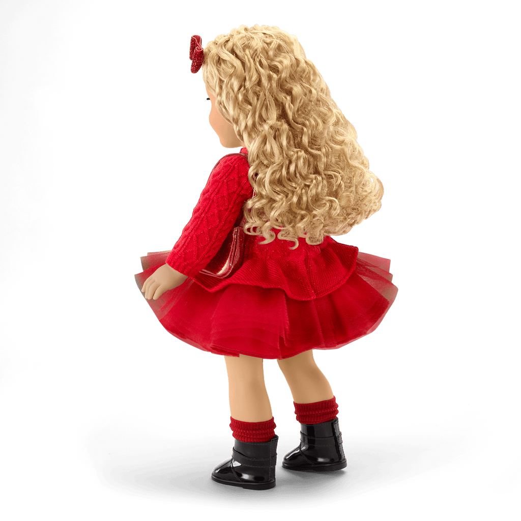 American Girl® x Something Navy Crimson Sparkle Sweater Dress for 18-inch Dolls