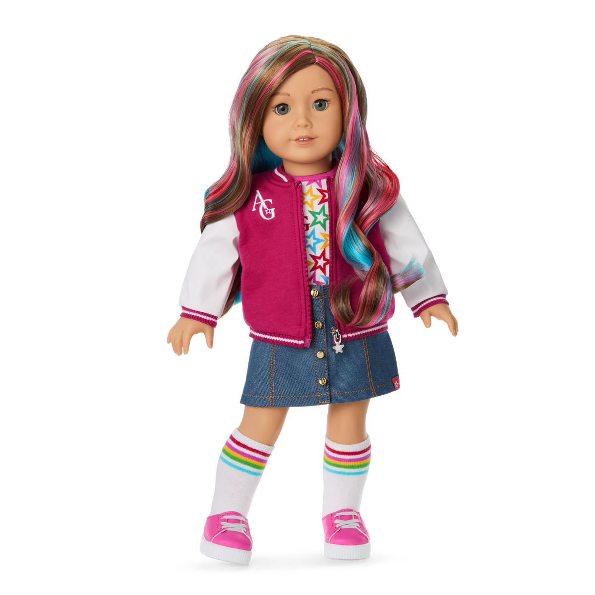 Truly Me™ 18-inch Doll #101 with wavy caramel hair