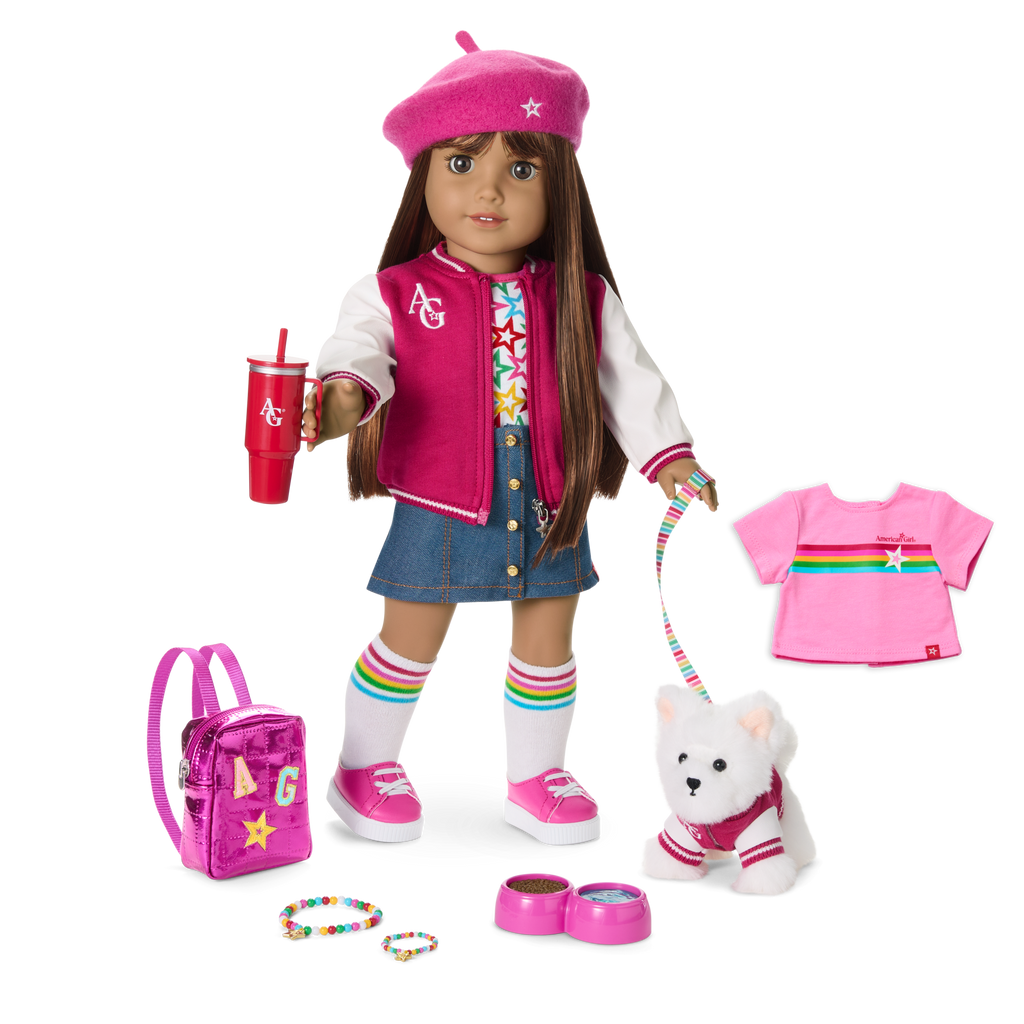 Truly Me™ 18-inch Doll #122, Puppy, Mini Backpack & Accessories AG™ Star Squad Bundle