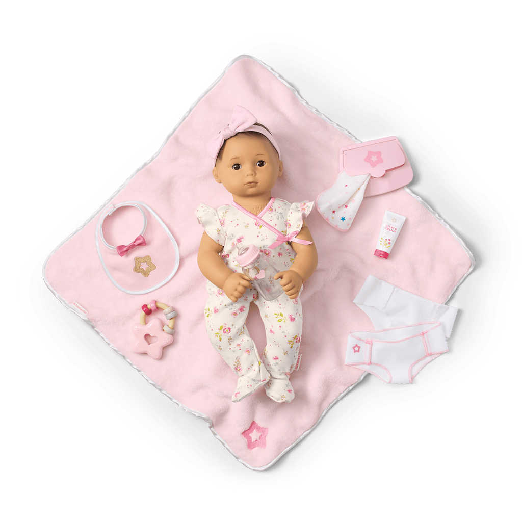 Bitty Baby® Doll #4 with black hair Care & Play Set