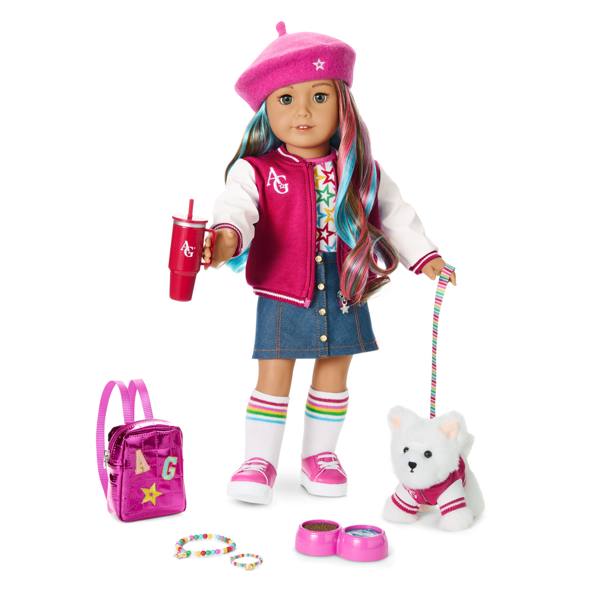 Truly Me™ 18-inch Doll #101 with wavy caramel hair