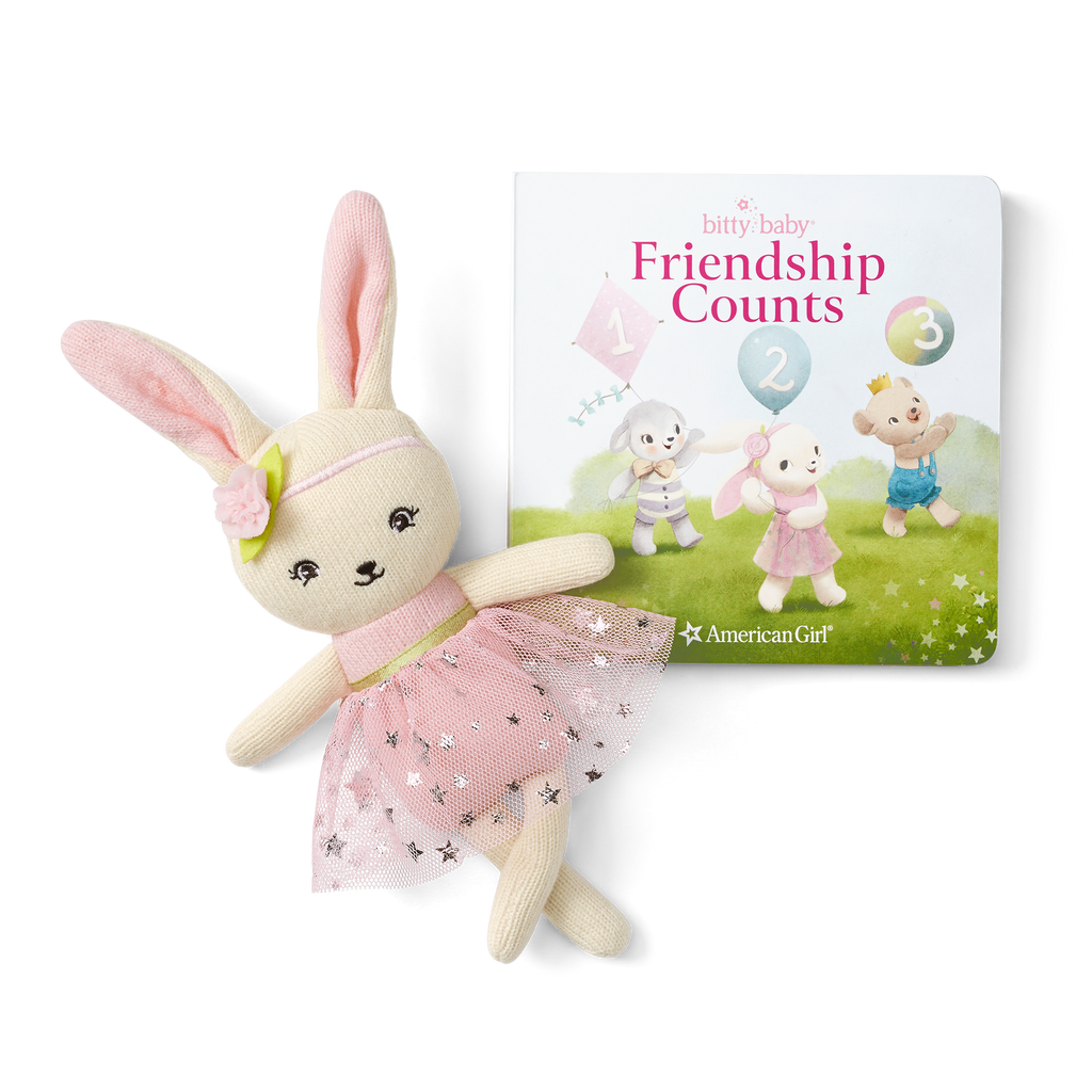 Bitty Baby® Doll #4 in Pastel Pink + Bunny Friend & Board Book