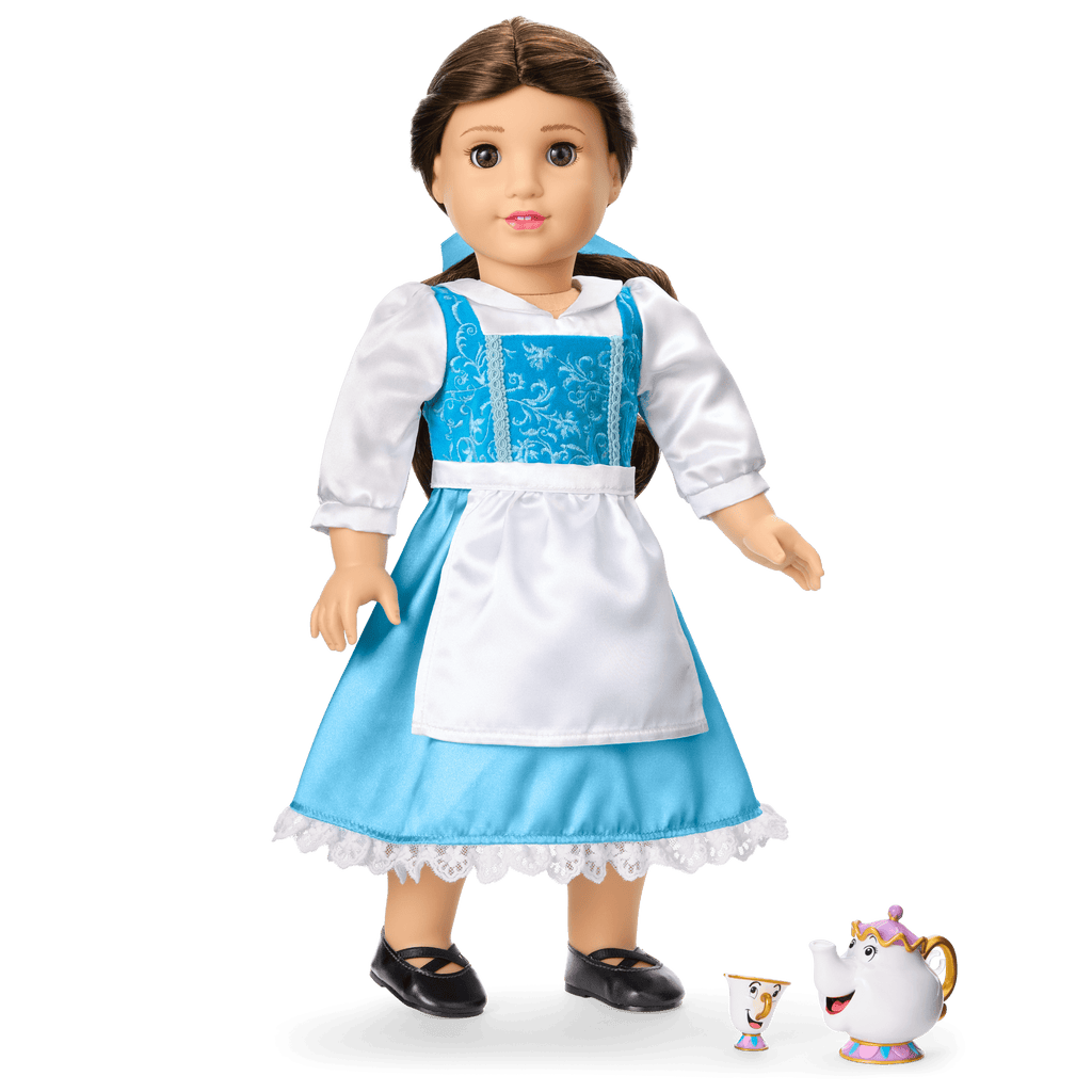 American Girl® Disney Princess Belle Blue Dress, Mrs. Potts, Chip & Accessories for 18-inch Dolls