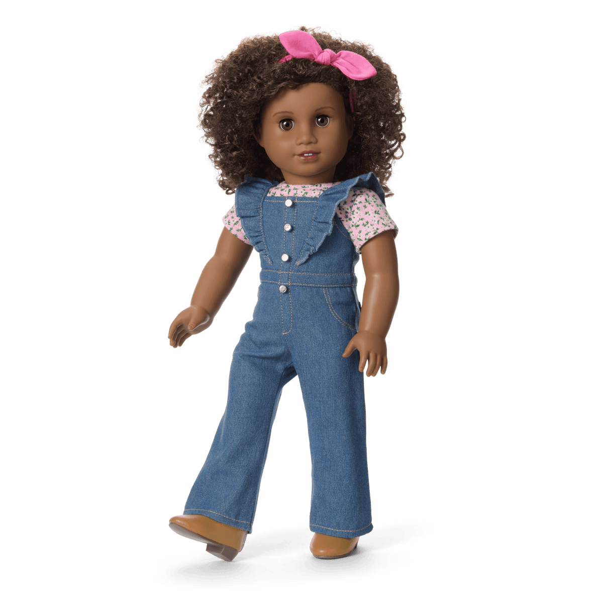 Western Flowers Denim Jumpsuit for 18-inch Dolls