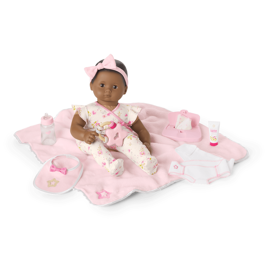 Bitty Baby® Doll #1 with black hair Care & Play Set