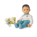 Bitty Baby® Doll #4 in Soft Blue + Bear Friend & Board Book