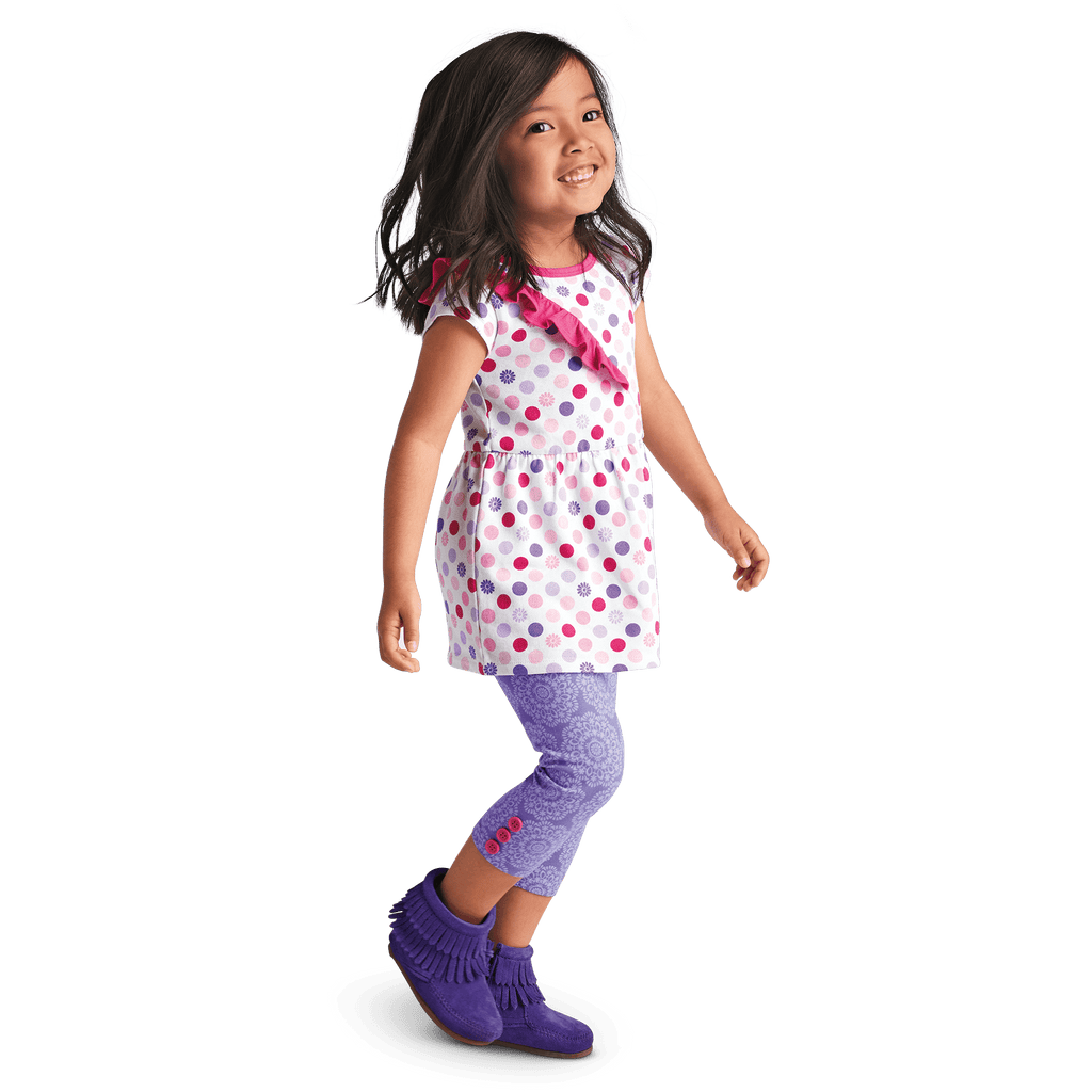 Playful Floral Leggings for Little Girls
