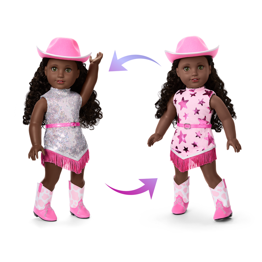Glam Pink Cowgirl Outfit for 18-inch Dolls