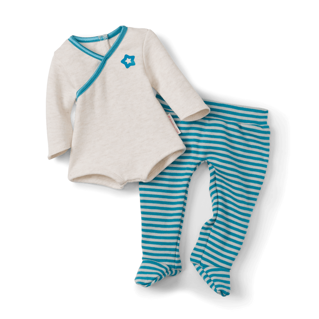 Bitty Baby® Doll #5 in Soft Blue + Bear Friend & Board Book