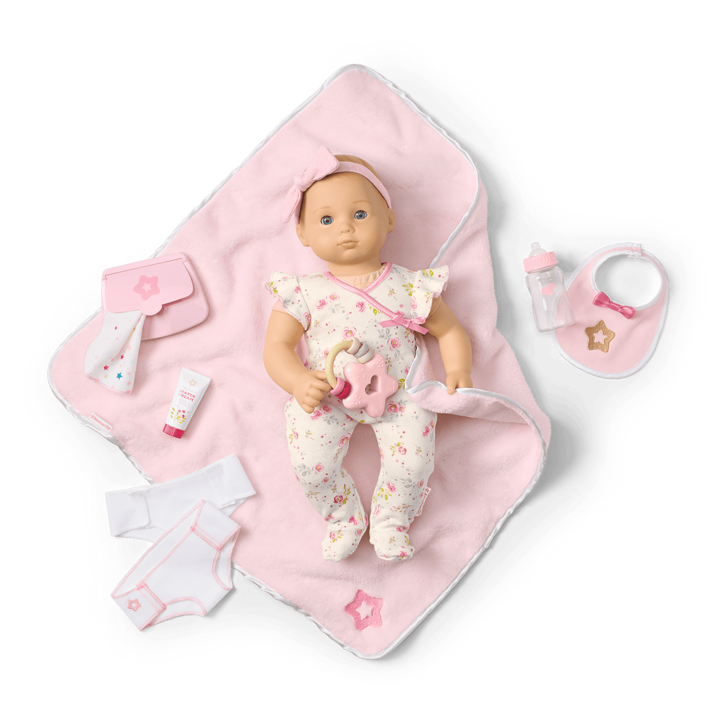Bitty Baby® Doll #3 with blonde hair Care & Play Set