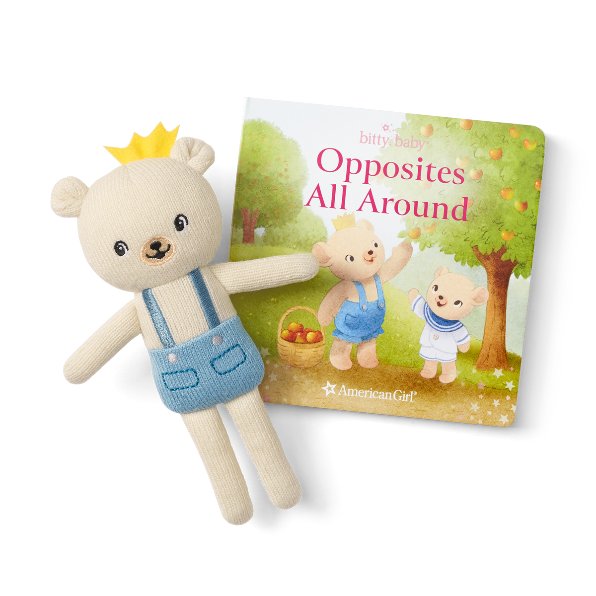 Bitty Baby® Doll #4 in Soft Blue + Bear Friend & Board Book