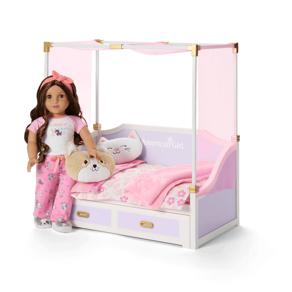 All Set for Sleepovers Canopy Bed for 18-inch Dolls